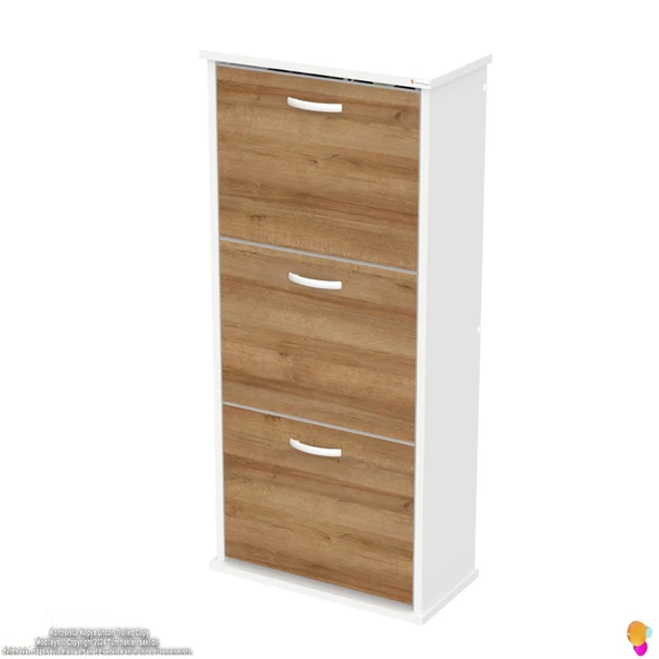 Modilayn VARBİ Asma Kapı Önü 52x115x26 cm’ lik 3 Düşer Kapak 6 Göz Bölmeli Ayakkabılık - 6