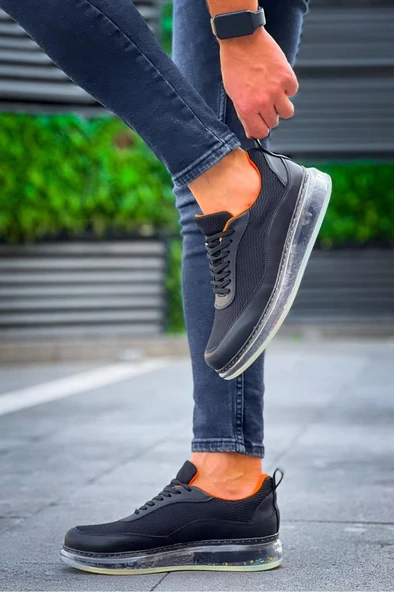 CH181 RRT İpekyol  Erkek Ayakkabı SIYAH - TURUNCU - Resim 2