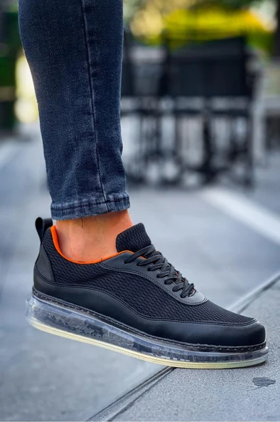 CH181 RRT İpekyol  Erkek Ayakkabı SIYAH - TURUNCU - Resim 3