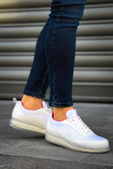 CH181 RRT İpekyol  Erkek Ayakkabı BEYAZ / KIRMIZI - Resim 2