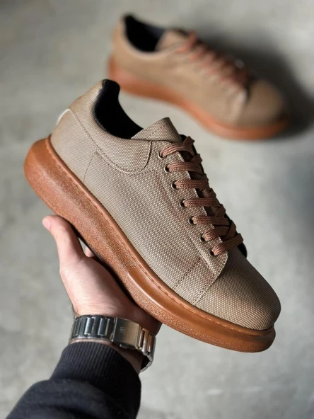 Knack Yüksek Taban Günlük Ayakkabı Tırtıklı 041 Taba - Resim 5