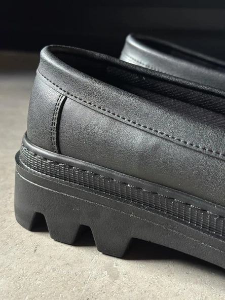 Knack Yüksek Taban Klasik Ayakkabı 779 Siyah (Siyah Taban) - Resim 3