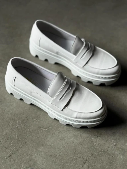 Knack Yüksek Taban Klasik Ayakkabı 779 Beyaz - Resim 5