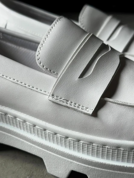 Knack Yüksek Taban Klasik Ayakkabı 779 Beyaz - Resim 4