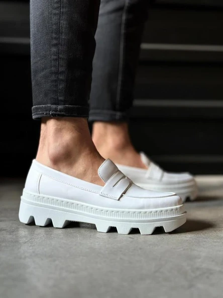 Knack Yüksek Taban Klasik Ayakkabı 779 Beyaz - Resim 2