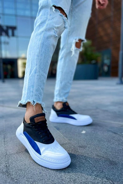 CH115 CBT Literide Erkek Ayakkabı BEYAZ/SAX MAVI/SIYAH - Resim 2