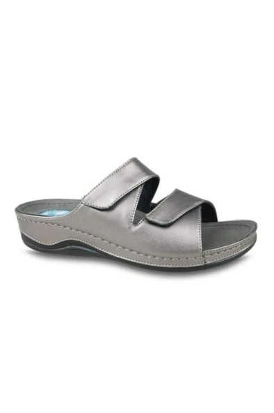 Ceyo 9946 Topuk Jelli Anatomik Taban Kadın Terlik Platin 36-40