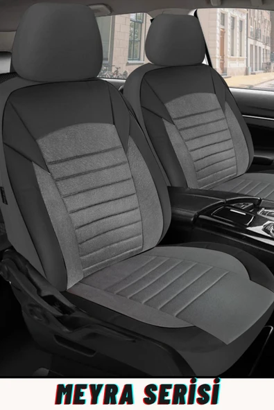 Renault Laguna 2 Sedan 2004-2009  Aracınıza Uyumlu Meyra Serisi Tay Tüyü Deri Detay Gri
