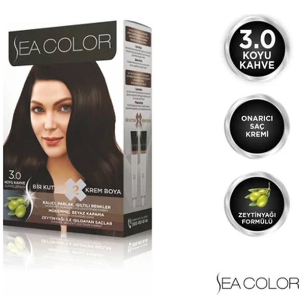 SEA COLOR 3 0 Koyu Kahve Set Boya 2 li Kutu - 3