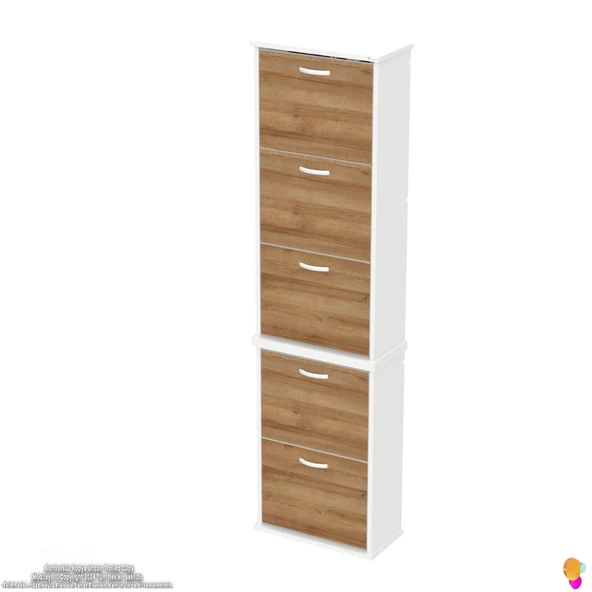 Modilayn VARBİ UMAY' 2 Li Asma Kapı Önü 52 x193x26 cm’ lik 5 Düşer Kapak 10 Göz Bölmeli Ayakkabılık - 7