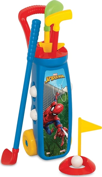 Spiderman Golf Arabası Oyuncak Eğitici Oyun Seti Mavi - 4
