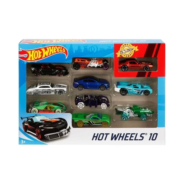 54886 Hot Wheels 10'lu Araba Seti - Karışık Asorti  - Erkol Özel Kampanya Fiyatı