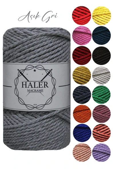 Büklüm 3 Büküm, Taranan Makrome, Pamuk Makrame, Halat İp, Üç Büküm, Hobi İpi, 250 Gr