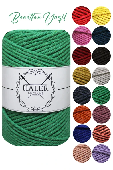Büklüm 3 Büküm, Taranan Makrome, Pamuk Makrame, Halat İp, Üç Büküm, Hobi İpi, 250 Gr