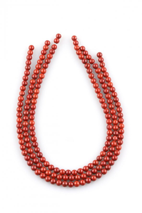 Red Jasper Doğal Taş Dizi 6 mm Küre Kesim