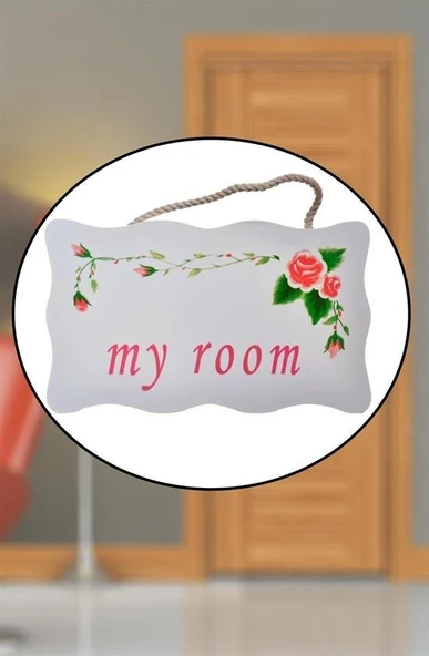 By Nevser® Decotown My Room Benim Odam Dekoratif Çiçek Desenli Kapı Askısı - 2