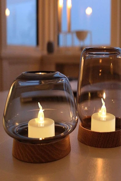 Dekoratif Alev Efektli  Led Mum 4 Adet Tea Light Dekor Ambiyans Led Işıklı Dumansız Mum - 7