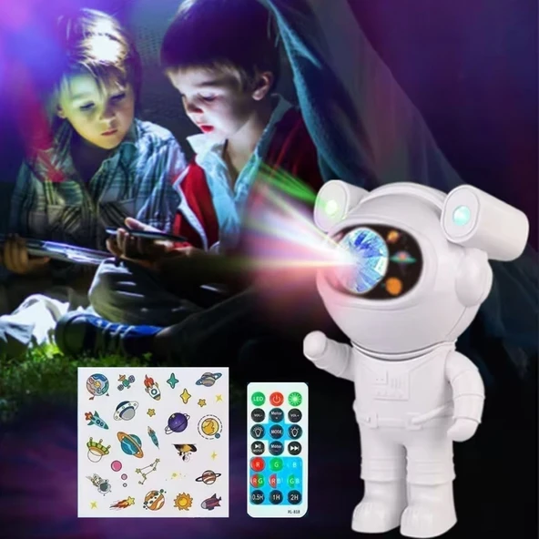 By Nevser® Stickerlı ,Kumandalı ASTRONOT Model Gece Lambası