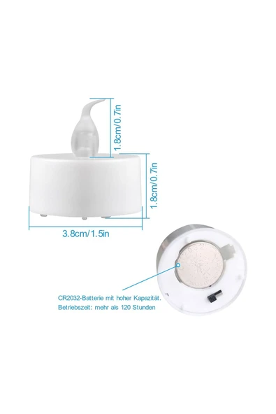 Dekoratif Alev Efektli  Led Mum 4 Adet Tea Light Dekor Ambiyans Led Işıklı Dumansız Mum - 5