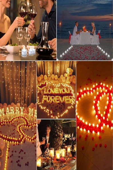 Dekoratif Alev Efektli  Led Mum 4 Adet Tea Light Dekor Ambiyans Led Işıklı Dumansız Mum - 3