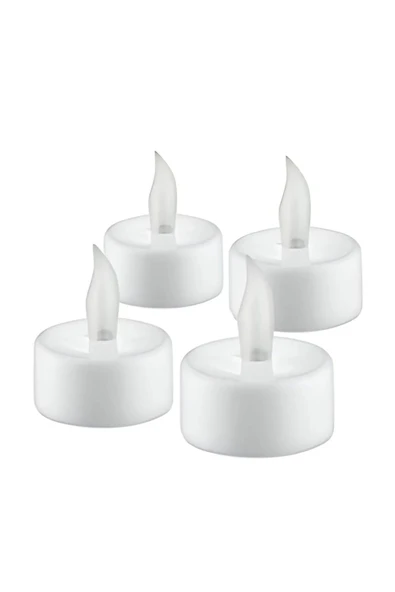 Dekoratif Alev Efektli  Led Mum 4 Adet Tea Light Dekor Ambiyans Led Işıklı Dumansız Mum - 2