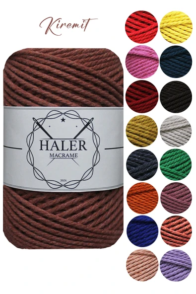 Büklüm 3 Büküm, Taranan Makrome, Pamuk Makrame, Halat İp, Üç Büküm, Hobi İpi, 250 Gr