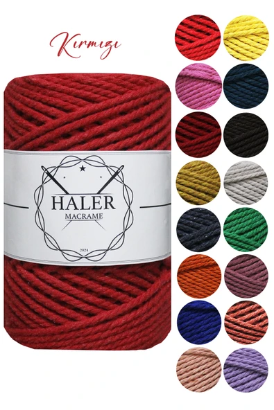Büklüm 3 Büküm, Taranan Makrome, Pamuk Makrame, Halat İp, Üç Büküm, Hobi İpi, 250 Gr