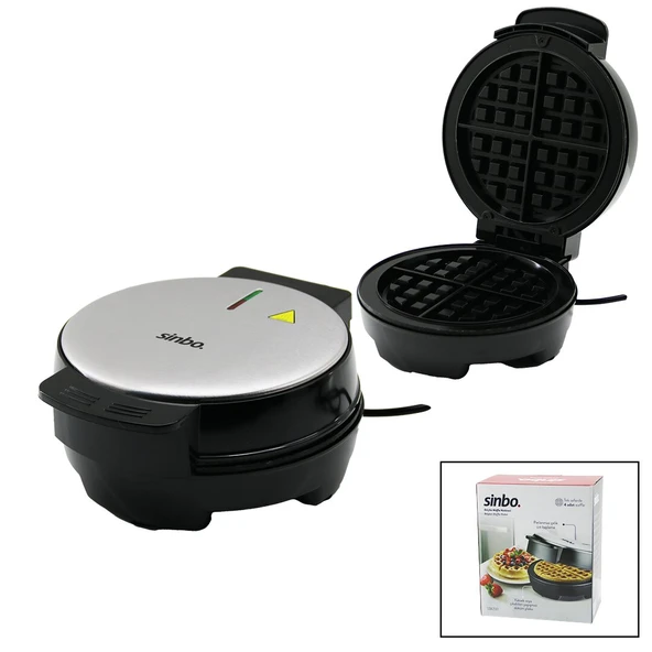 BELÇİKA WAFFLE MAKİNESİ ELEKTRİKLİ 4 WAFFLE - YAPIŞMAZ DÖKÜM PLAKA PASLANMAZ ÇELİK ÜST KAPLAMA SSM-2591 (4901)