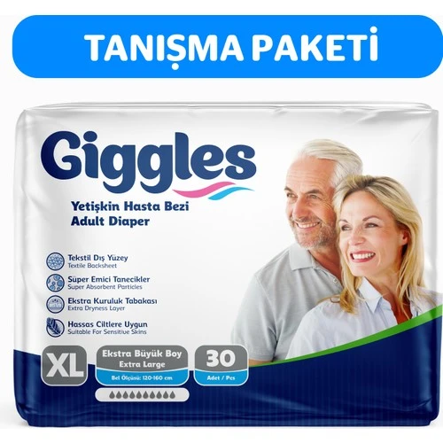 Giggles Belbantlı Ekstra Büyük Boy XL 30'lu Hasta Bezi