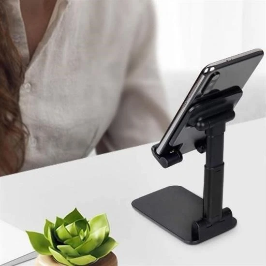 By Nevser® Siyah Aynalı Cep Telefonu Sabitleyici Stand Katlanabilir Ayarlanabilir Telefon Standı - 5