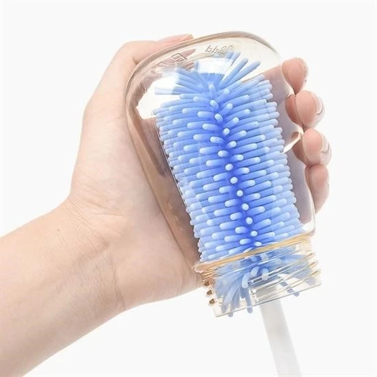 By Nevser® Silikon Uçlu Ekstra Yumuşak Kıllı Sağlam Kavanoz Bardak  Şişe Ve Biberon Temizleme Fırçası - 2