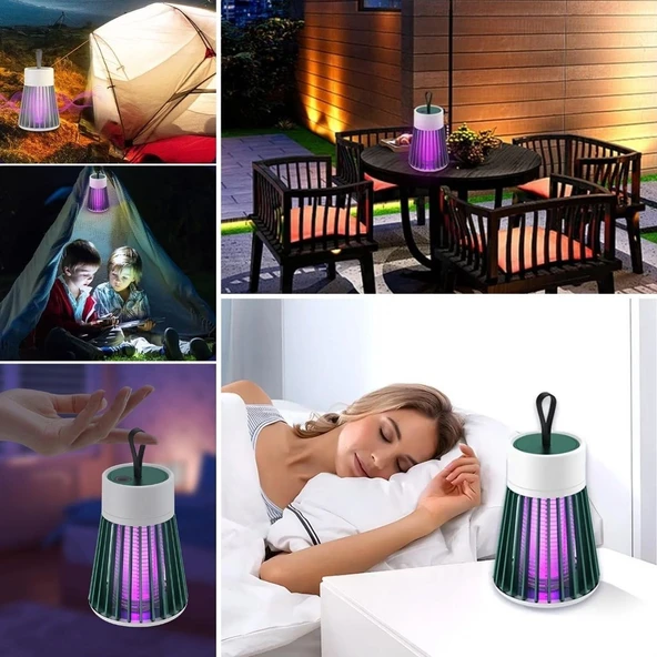 By Nevser® İç ve Dış Mekanlar İçin Şarjlı Sinek Öldürücü Sivrisinek Kovucu,UV Işıklı Sineksavar Taşınabilir Gece Lambası - Resim 2