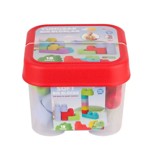 04007 Yumuşak Big Bloklar Kova 18 Parça -dede - 4