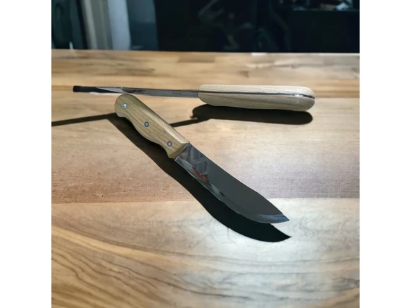 Paslanmaz Çelik 27 cm Ahşap Saplı Feng Feng Mutfak Doğrama Kesme Bıçağı Çok Amaçlı TM6146 - 3