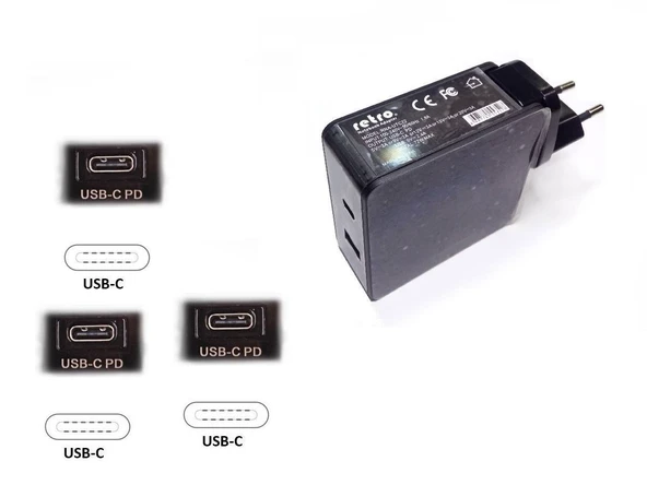 Apple MacBook Pro A1989 (2019) Notebook Adaptör - Şarj Cihazı / RETRO - 2-in-1 USB ve USB-C ürün görseli 1