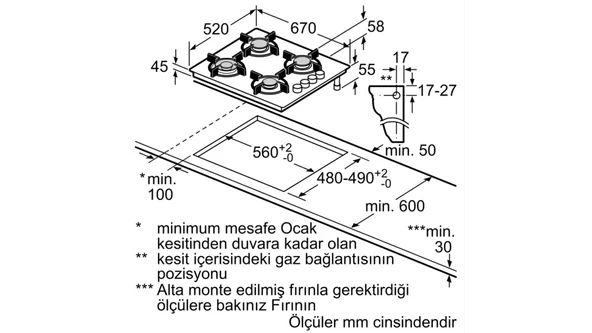 Siemens EO7C2PP30O Sert Cam Ankastre Ocak Beyaz - 6