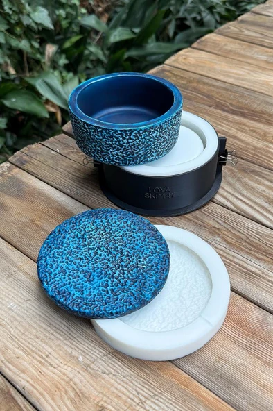 LOYA 3 Dairesel Kapaklı Kasnaklı Silikon Kap Kalıbı - Resim 4