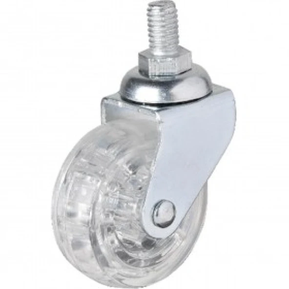 Hts 326 - 50x20lik Şeffaf Makaralı Vidalı Teker 1 ADET ürün görseli 1