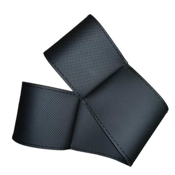 DİKİŞLİ DİREKSİYON KILIFI SİYAH DERİ NOKTALI DERİ SİYAH DİKİŞLİ VOLKSWAGEN POLO İÇİN - Resim 3