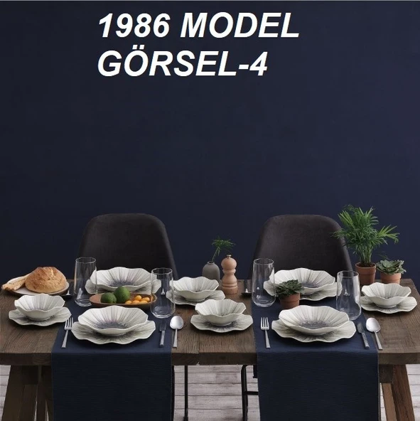Güral Porselen Digibon Nesrin 24 Parça 6 Kişilik Yemek Takımı GBSNES24Y4101986 - 4