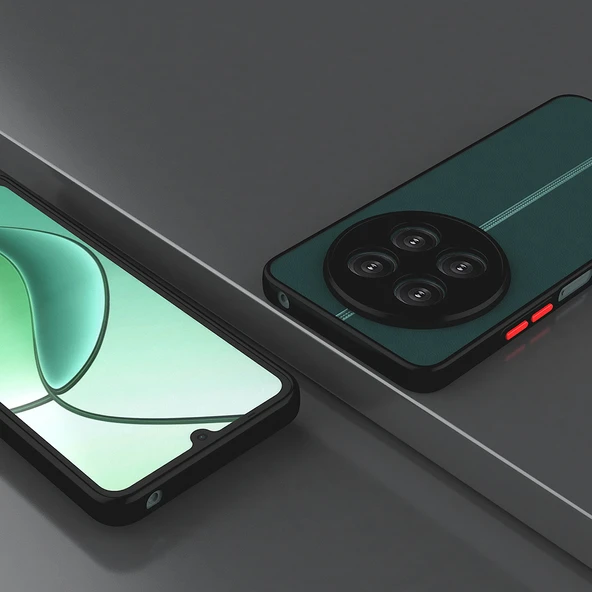 Realme 12 Mat Kamera Korumalı Renkli Tuşlu Sert Silikon Hux Kapak - Resim 3