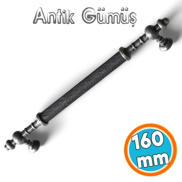 Mobilya Mutfak Çekmece Dolap Dolabı Kulpu Kulbu Kulpları Eskitme Antik Gümüş Metal 160 mm