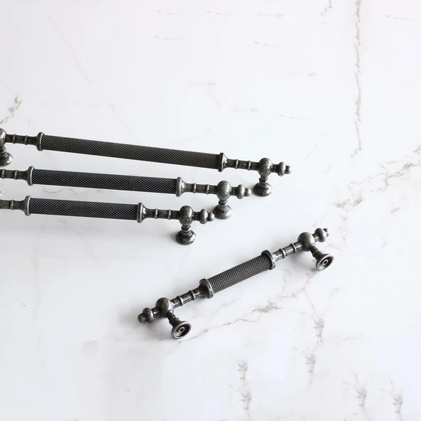Mobilya Mutfak Çekmece Dolap Dolabı Kulpu Kulbu Kulpları Eskitme Antik Gümüş Metal 160 mm - Resim 4