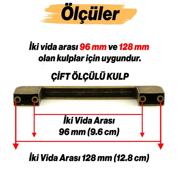 Mobilya Çekmece Mutfak Dolabı Dolap Kulpları Kulbu Kulpu Antik Sarı 96 mm -9.6 cm Metal Kulp - Resim 2