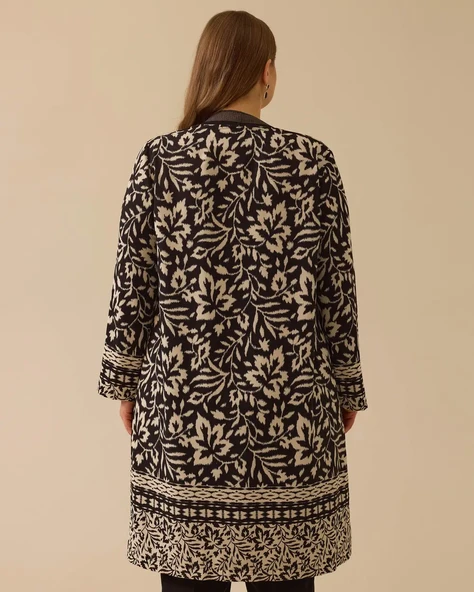 Gala-xi Büyük Beden Desenli Kadın Hırka 10002512714003 - 2