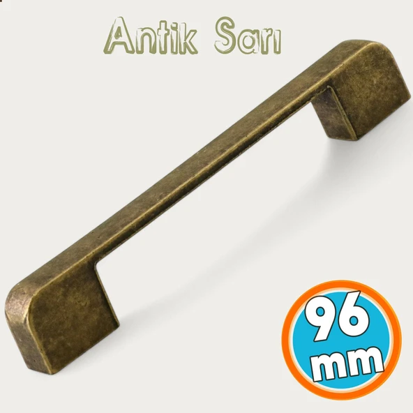 Mobilya Çekmece Mutfak Dolabı Dolap Kulpları Kulbu Kulpu Antik Sarı 96 mm -9.6 cm Metal Kulp ürün görseli