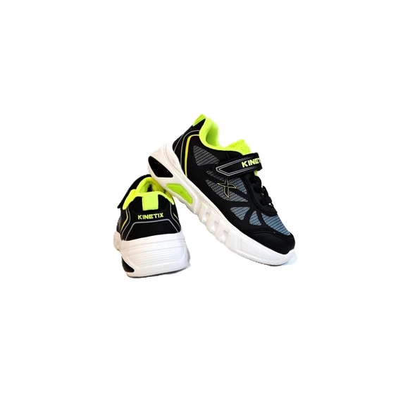 Kinetix Mags Siyah-Gri Cırtlı Hafif Rahat Erkek Çocuk Spor Ayakkabı - Resim 2