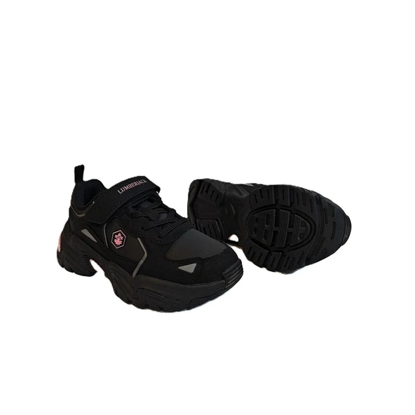 Lumberjack Kong Pu Siyah Cırtlı Kaymaz Kız Çocuk Spor Ayakkabı - Resim 3