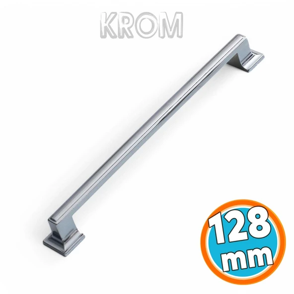 Krom Kulp Metal Mutfak Dolabı Mobilya Çekmece Dolap Kulpları Kapak Kulbu Kulpu 12.8 cm-128 mm ürün görseli