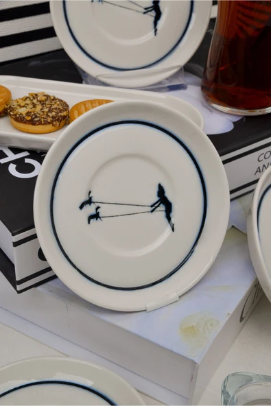 Farika Porselen Düğüm 6'lı Porselen Çay Tabağı Seti - 2